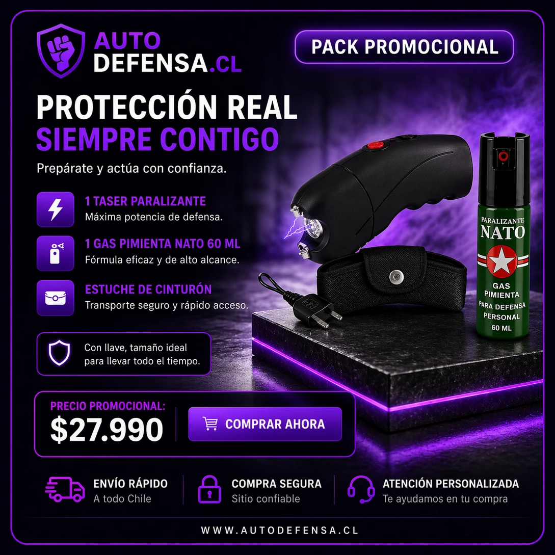 Mano sosteniendo un spray de defensa personal