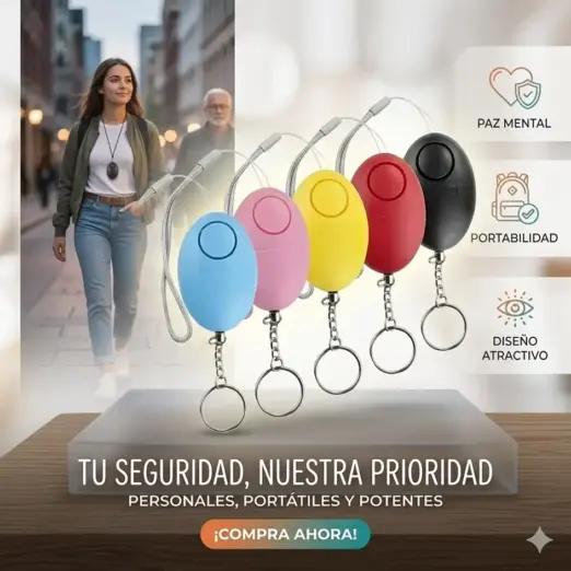 Llavero para seguridad con alarma de 130 db y de fácil uso